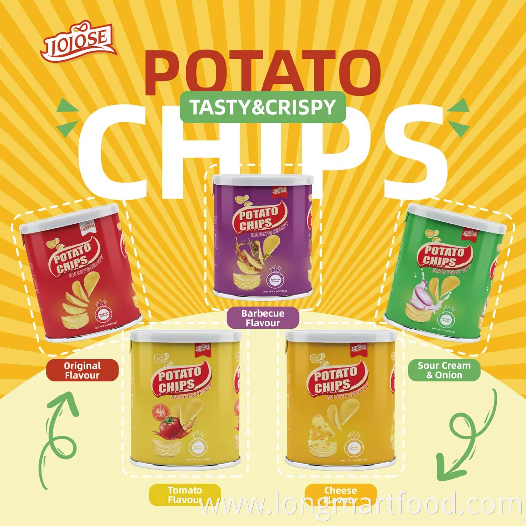 Chinese Pringles-Style Largest Manufacturer Co-Packer Jojose Brand Halal ISO HACCP Brc FDA Approved Salty Snacks for Retailers National Brands Potato Chips